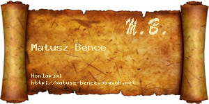 Matusz Bence névjegykártya